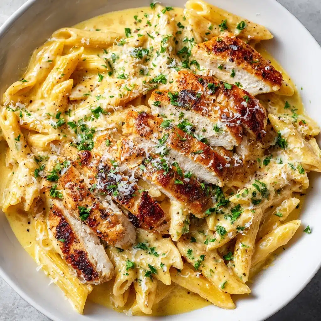 One Pan Garlic Parmesan Chicken Pasta Recipe - Recipe Image