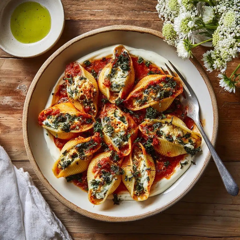 Unstuffed Spicy Tomato Basil Shells with Whipped Ricotta Recipe