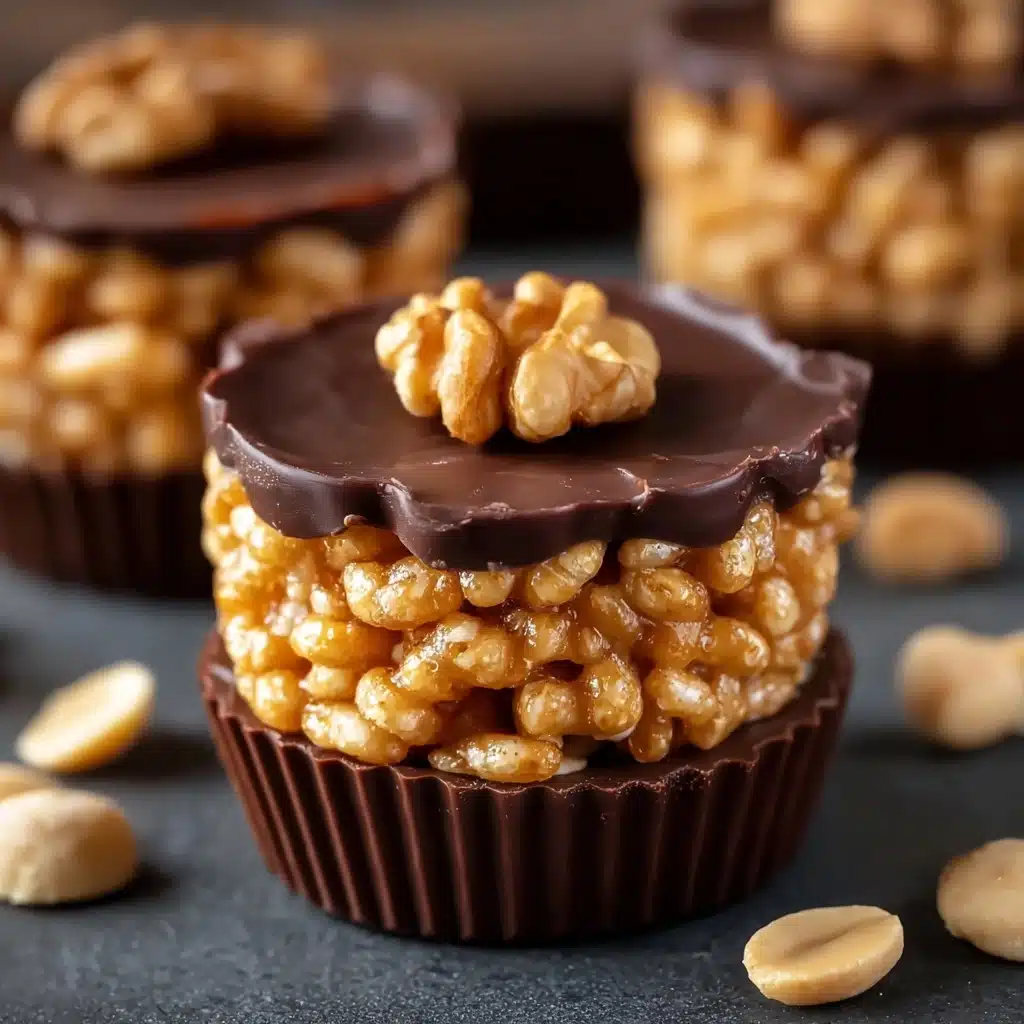 Chocolate Peanut Butter Rice Krispie Cups Recipe - Recipe Image
