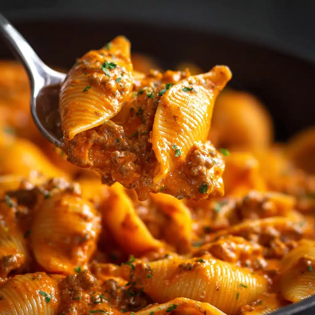 Creamy Beef and Shells Recipe - Recipe Image