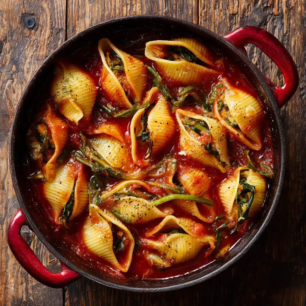 Unstuffed Spicy Tomato Basil Shells with Whipped Ricotta Recipe - Recipe Image