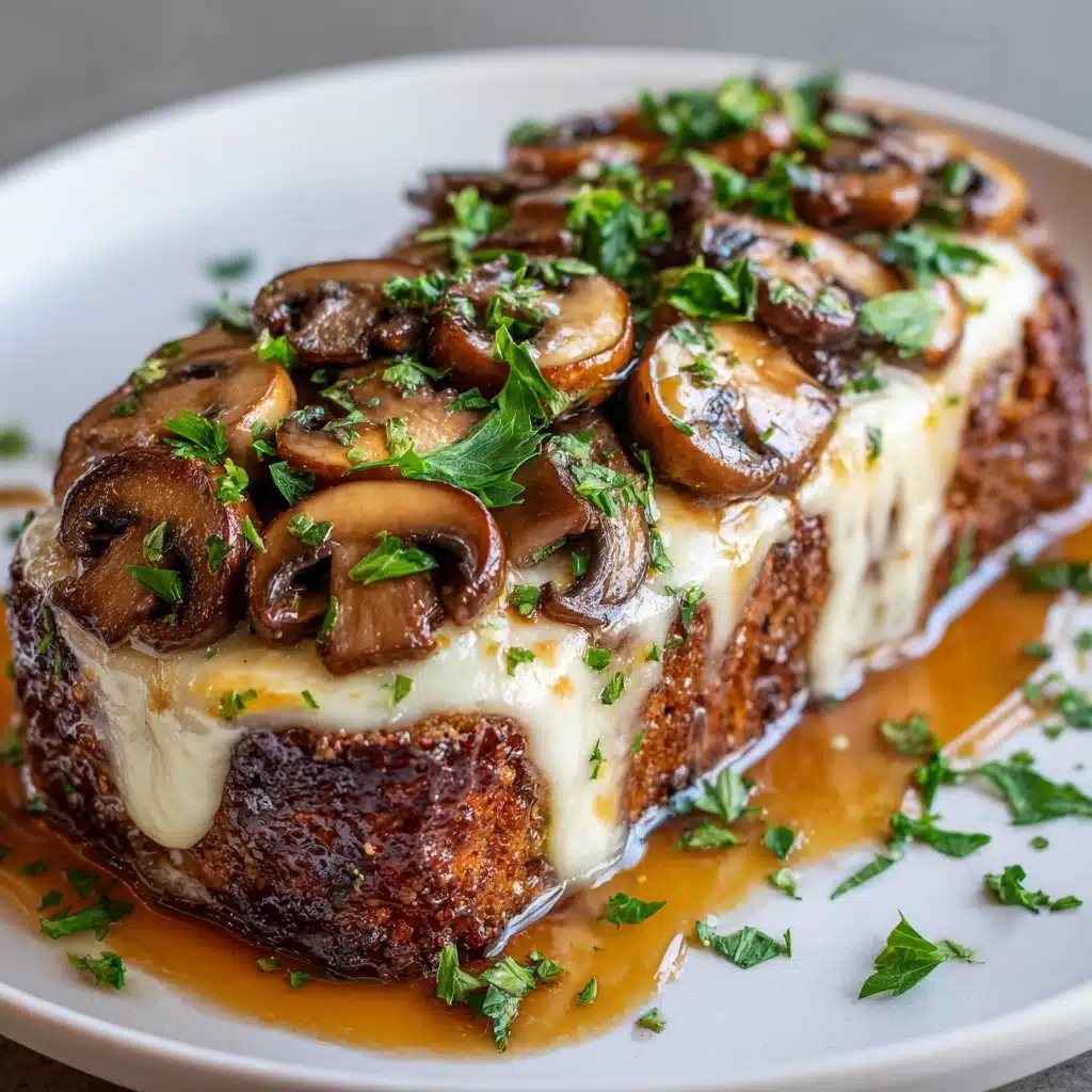 Mushroom Swiss Cheese Meatloaf Recipe - Recipe Image