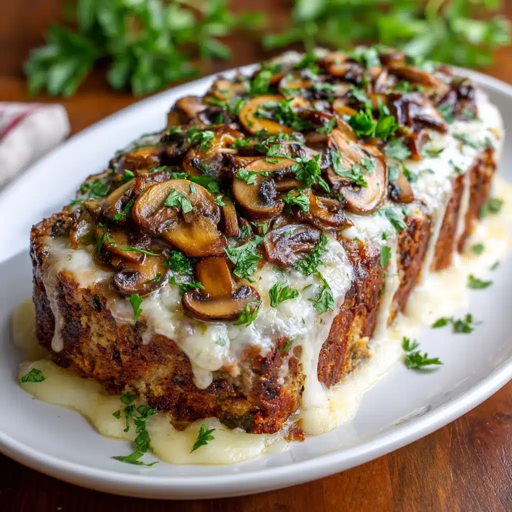 Mushroom Swiss Cheese Meatloaf Recipe - Recipe Image