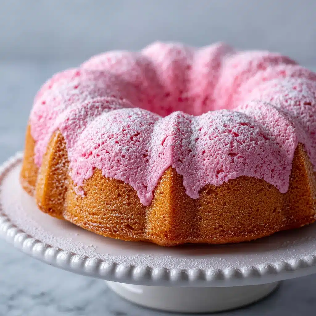 Strawberry Bundt Cake with Marshmallow Cream Filling Recipe - Recipe Image