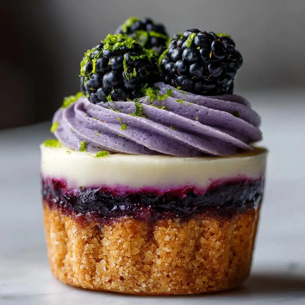 Blackberry Lime Cheesecake Cupcakes – Easy Recipe - Recipe Image