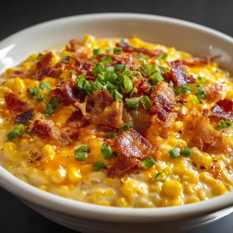 Easy Slow Cooker Cheddar Corn with Bacon Recipe