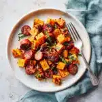 Sheet Pan Sausage and Sweet Potatoes Recipe
