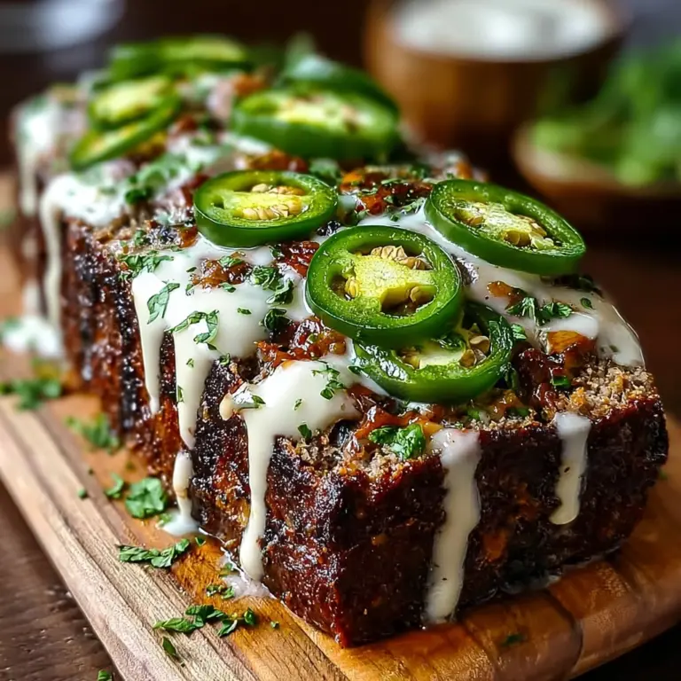 Smoky Jalapeño Popper Meatloaf with Creamy Ranch Drizzle Recipe