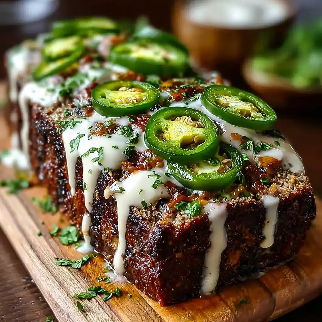 Smoky Jalapeño Popper Meatloaf with Creamy Ranch Drizzle Recipe - Recipe Image