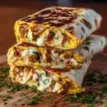 Ooey-Gooey Cheesy Garlic Chicken Wraps Recipe