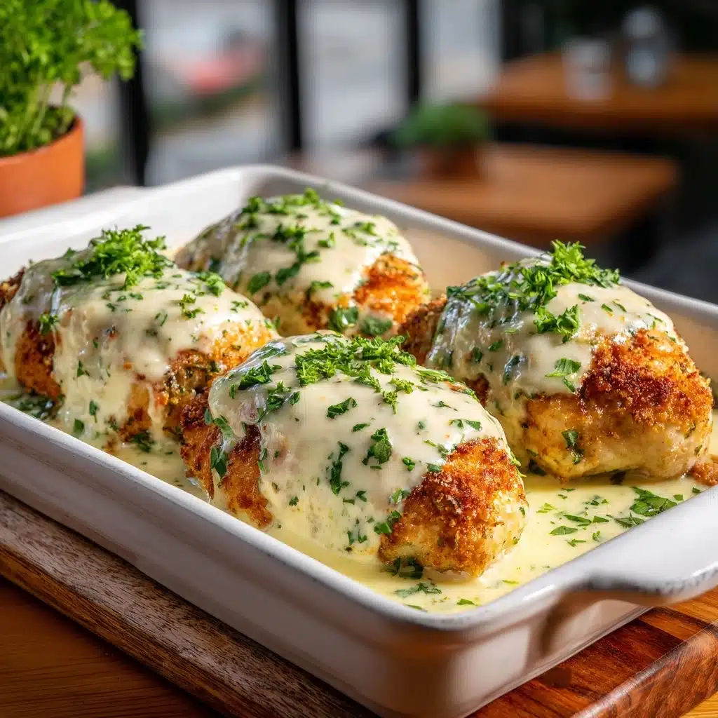 Chicken Pillows with Creamy Parmesan Sauce Recipe - Recipe Image