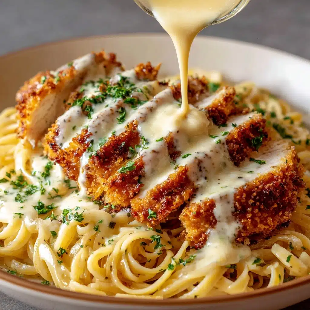 Parmesan Crusted Chicken with Creamy Garlic Sauce Recipe