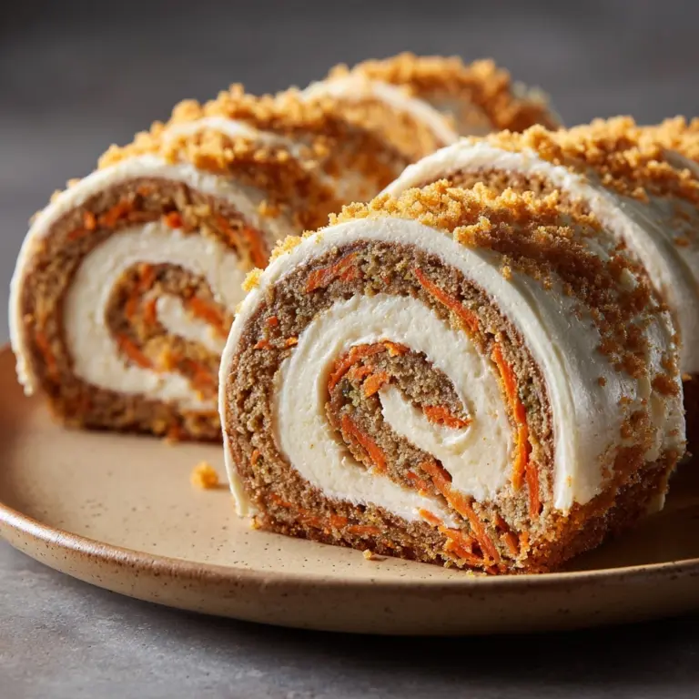 Carrot Cake Roll with Cream Cheese Frosting Filling Recipe