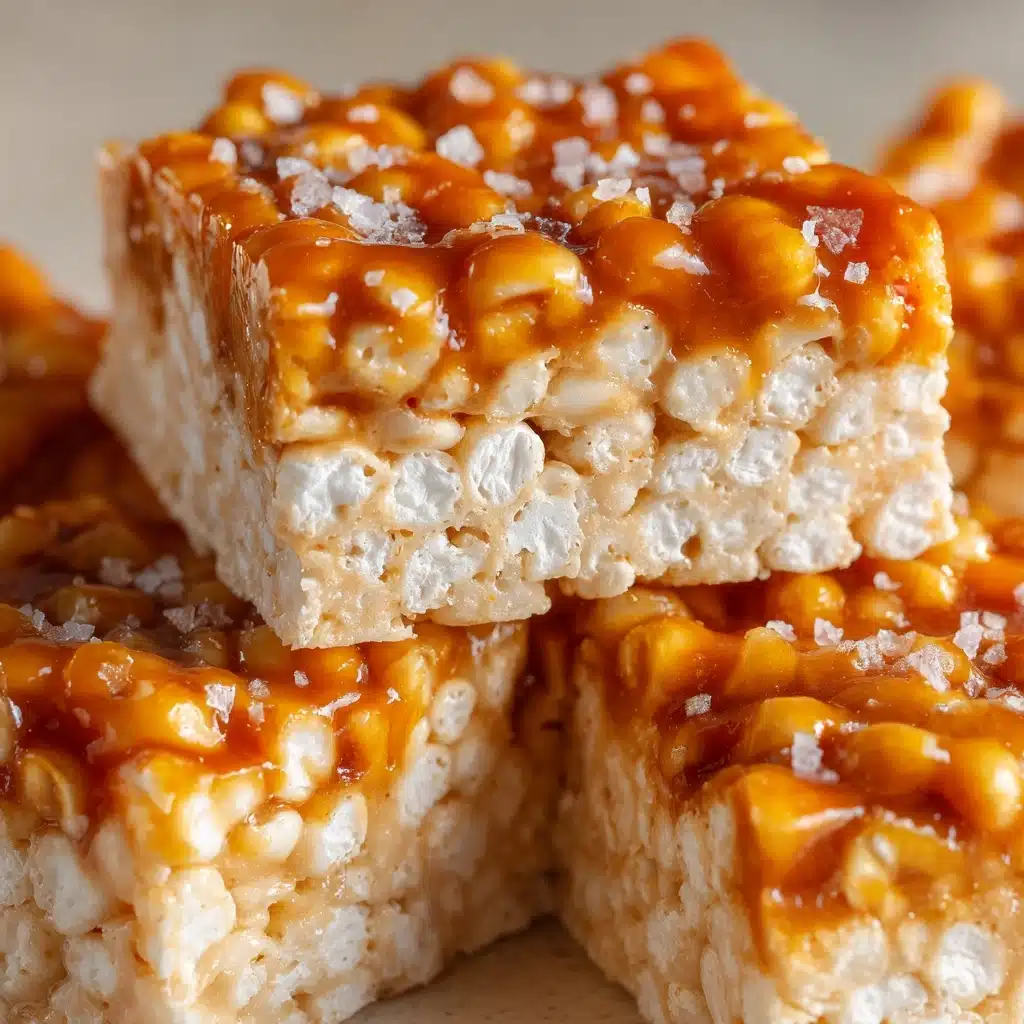 Salted Caramel Peanut Butter Rice Krispie Treats Recipe - Recipe Image