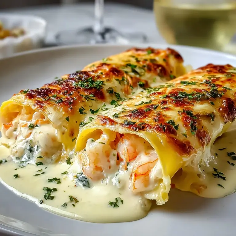 Shrimp & Crab Alfredo Lasagna Roll-Ups Recipe