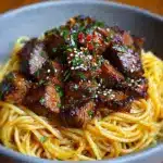 Sweet and Spicy Garlic Steak Pasta Recipe