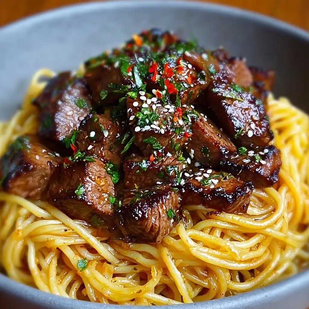 Sweet and Spicy Garlic Steak Pasta Recipe