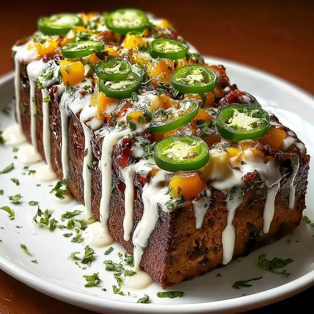 Smoky Jalapeño Popper Meatloaf with Creamy Ranch Drizzle Recipe - Recipe Image