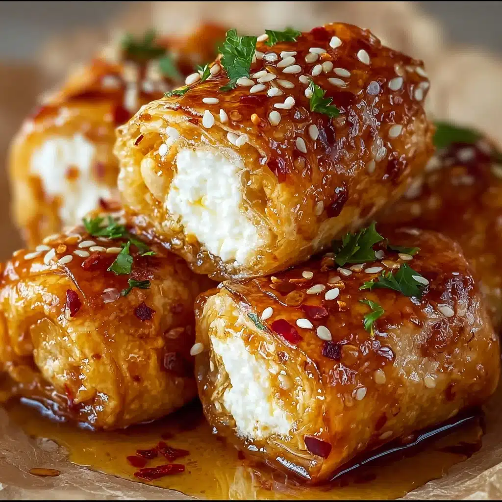 Oven Fried Feta Rolls with Chili Honey Recipe - Recipe Image