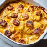 Cheesy Potatoes with Smoked Sausage Recipe