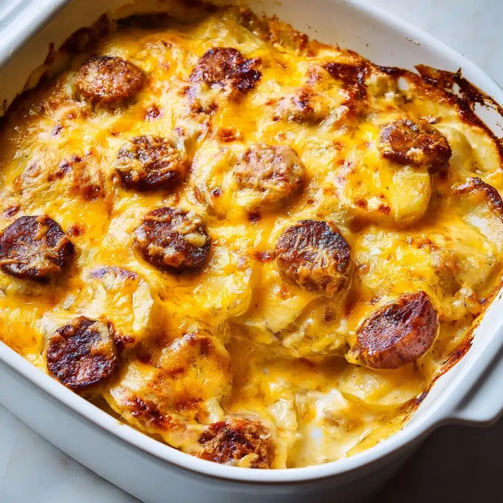 Cheesy Potatoes with Smoked Sausage Recipe