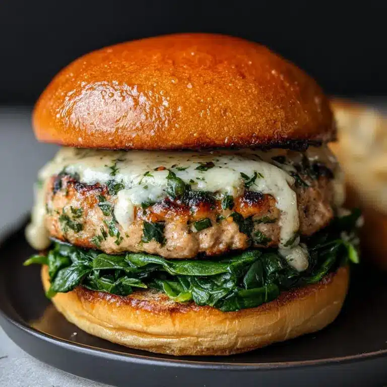 White Cheddar Spinach Chicken Burgers Recipe