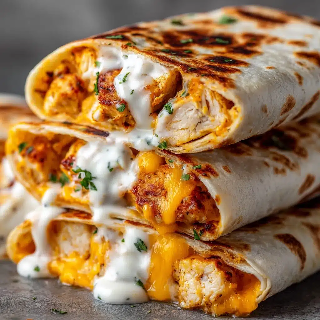 Cheesy Garlic Chicken Wraps Recipe