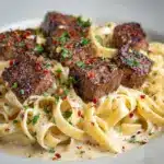 One-Pot Creamy Spicy Garlic Steak Pasta Recipe