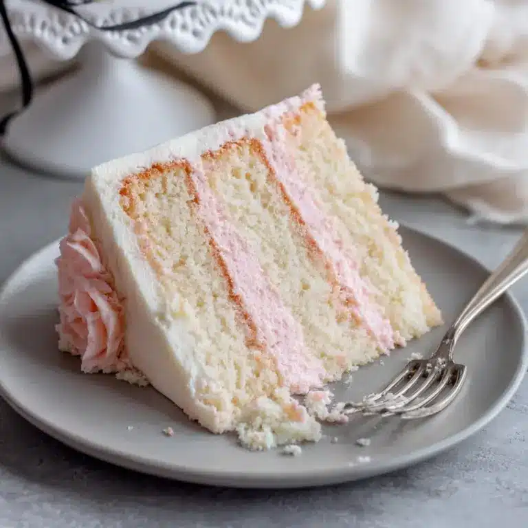 White Almond Cake with Whipped Buttercream Frosting Recipe