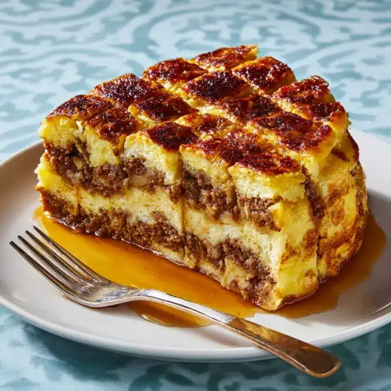 Overnight Sausage Pancake Breakfast Casserole Recipe