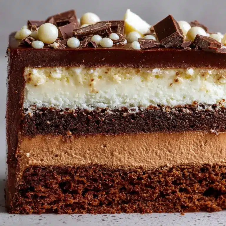 Tuxedo Cake – Triple Chocolate Mousse Cake Recipe