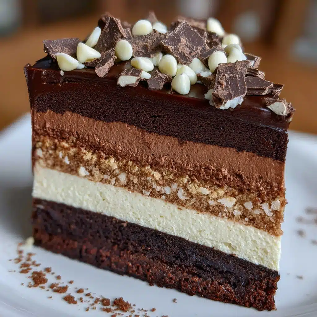 Tuxedo Cake – Triple Chocolate Mousse Cake Recipe - Recipe Image