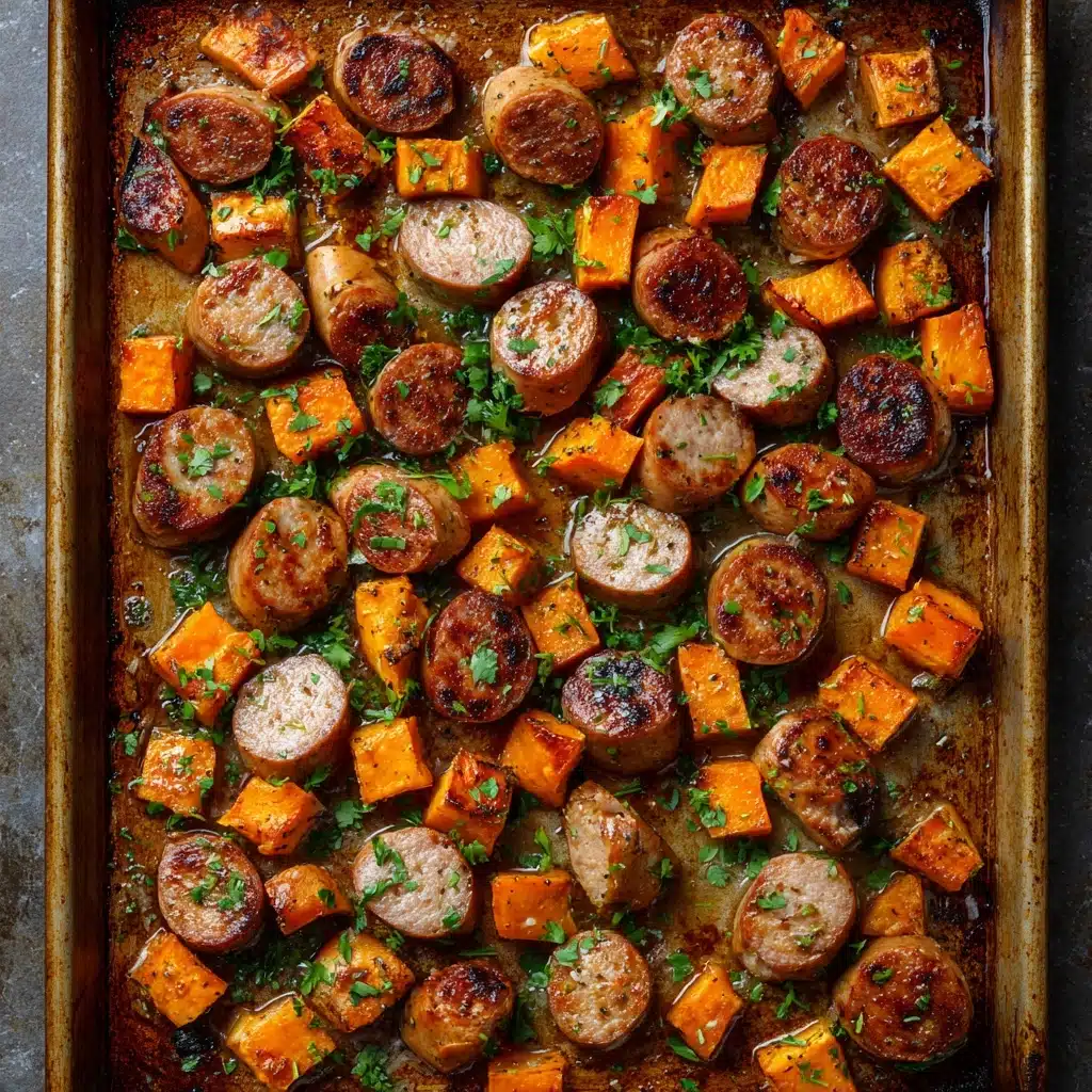 Sheet Pan Sausage and Sweet Potatoes Recipe - Recipe Image
