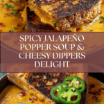 Spicy Jalapeño Popper Soup with Grilled Cheese Dippers Recipe
