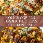 One Pan Garlic Parmesan Chicken Pasta Recipe