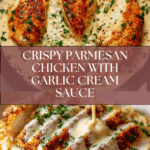 Parmesan Crusted Chicken with Creamy Garlic Sauce Recipe