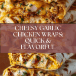 Ooey-Gooey Cheesy Garlic Chicken Wraps Recipe