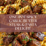 One-Pot Creamy Spicy Garlic Butter Steak & Pasta Recipe