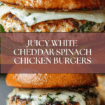 White Cheddar Spinach Chicken Burgers Recipe