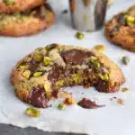 Dark Chocolate Pistachio Tahini Cookies Recipe
