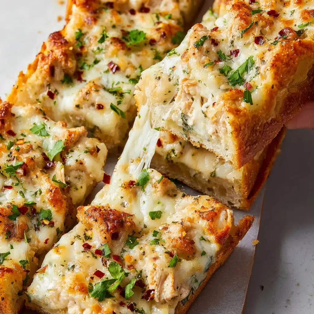 The Viral Chicken Alfredo Garlic Bread I'm Obsessed With Recipe - Recipe Image