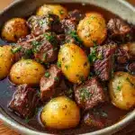 Garlic Butter Beef Bites with Potatoes Recipe
