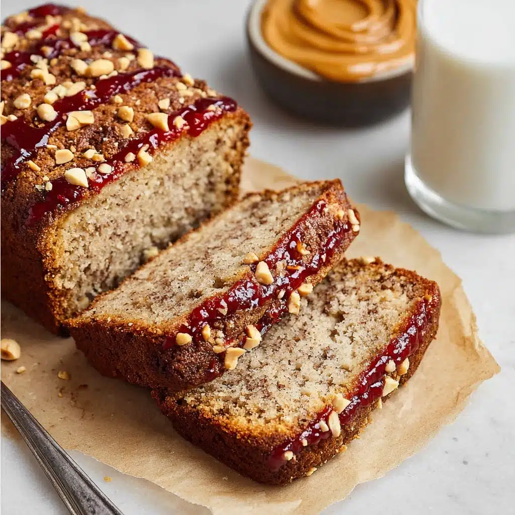 Peanut Butter & Jelly Banana Bread Recipe - Recipe Image