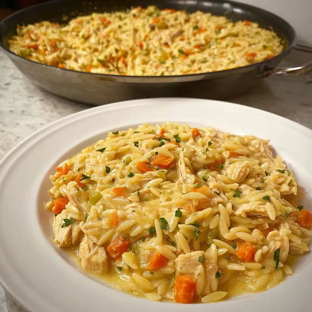 Creamy Chicken Pot Pie Orzo Recipe - Recipe Image