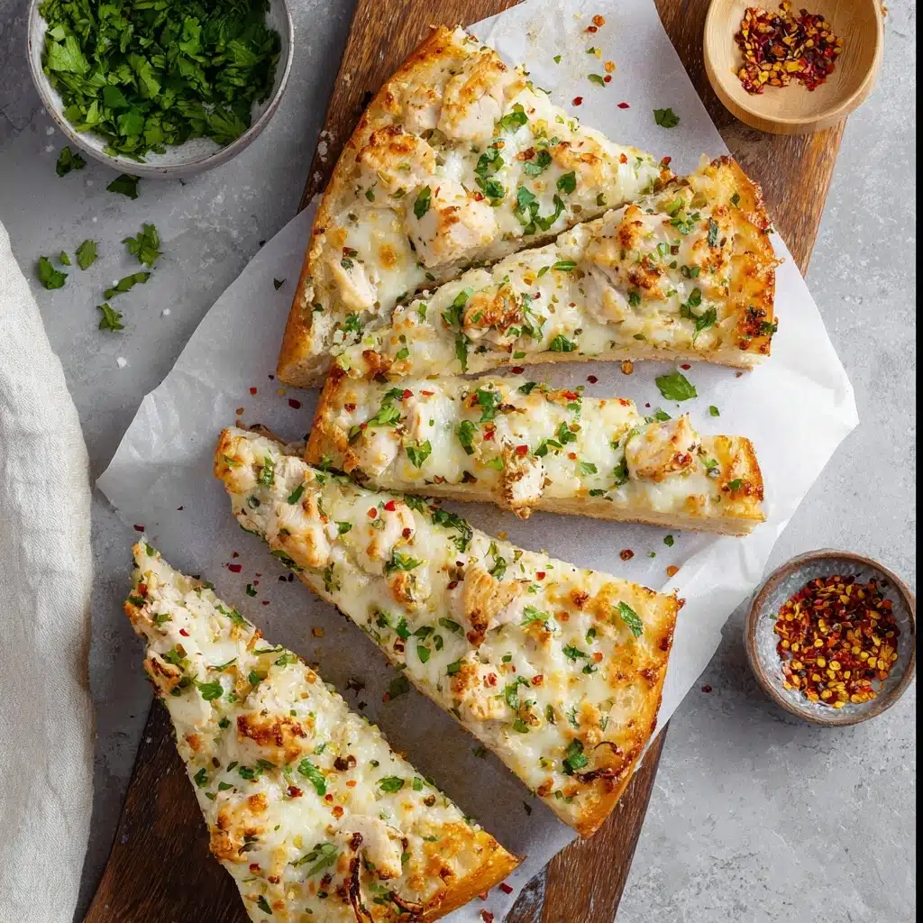 The Viral Chicken Alfredo Garlic Bread I'm Obsessed With Recipe - Recipe Image