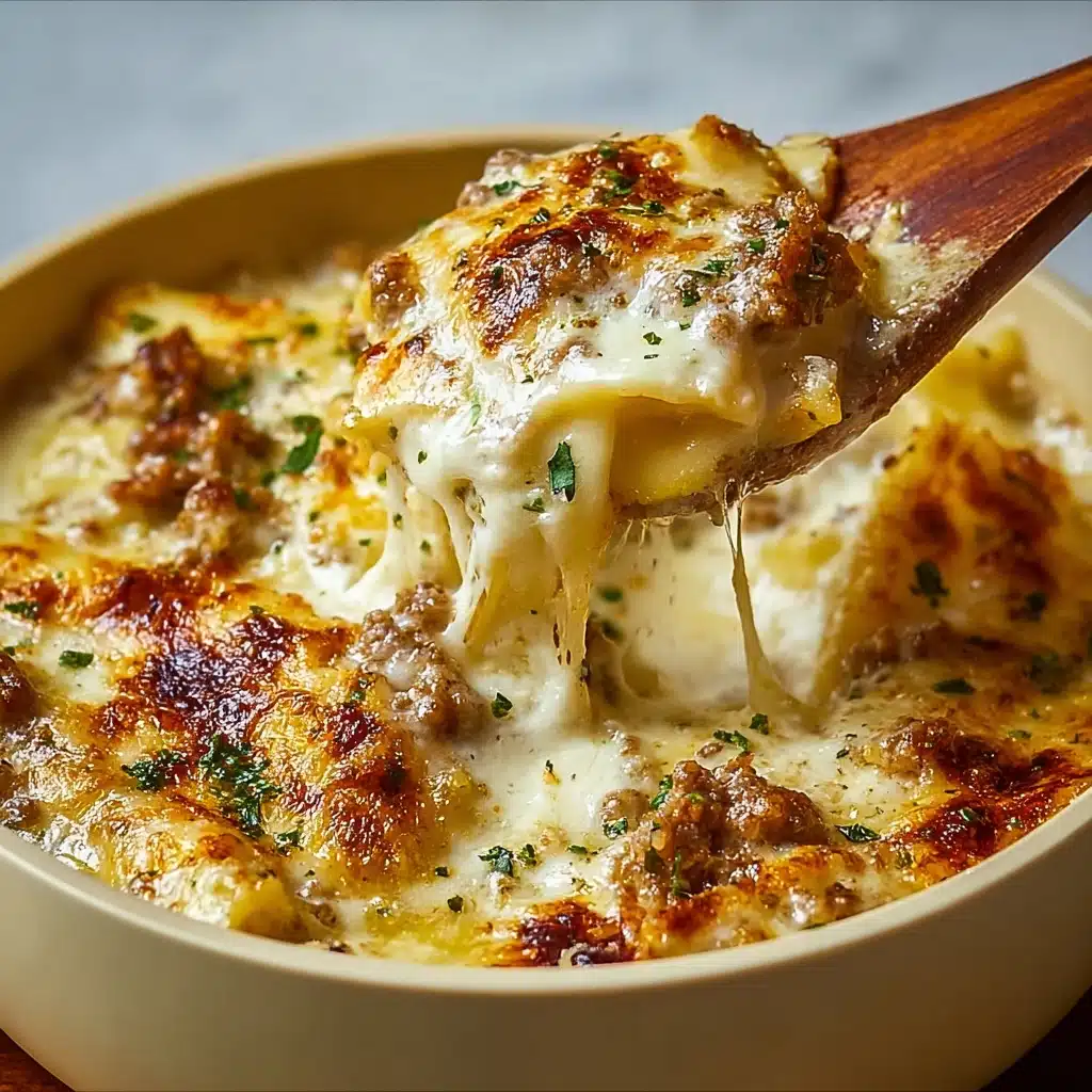 Decadent Creamy Alfredo Lasagna Soup Recipe - Recipe Image