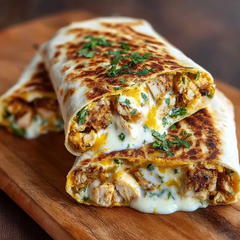 Ooey-Gooey Cheesy Garlic Chicken Wraps Recipe