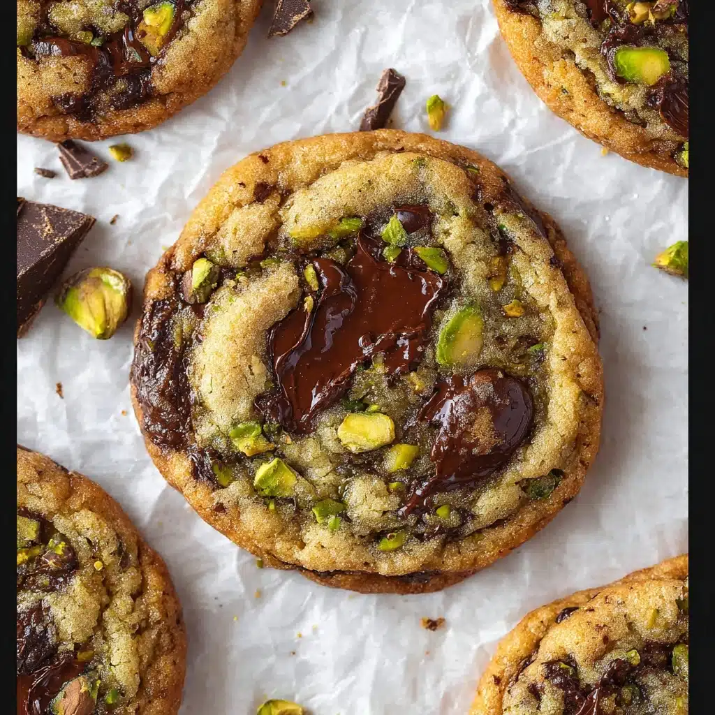 Dark Chocolate Pistachio Tahini Cookies Recipe - Recipe Image