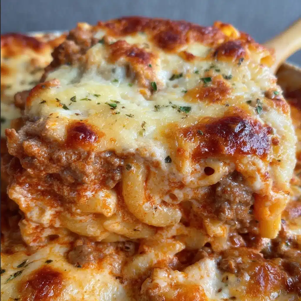 Easy Cheesy Baked Tortellini (With Meat Sauce) Recipe - Recipe Image