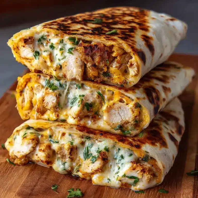 Ooey-Gooey Cheesy Garlic Chicken Wraps You’ll Devour Recipe